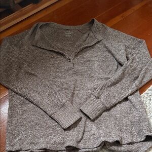 American Eagle Outfitters Gray Knit Pullover